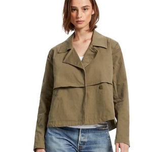 Michael Stars Green Jodi Cropped Trench Utility Jacket M